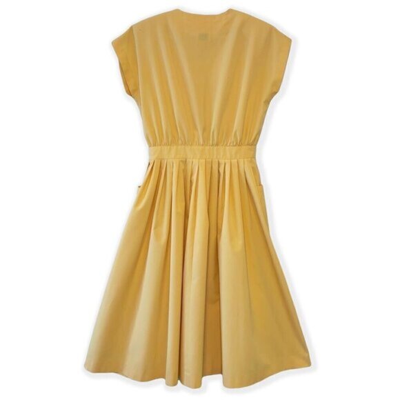 70s Retro Yellow Prairie Sundress Cottagecore M - Picture 4 of 8